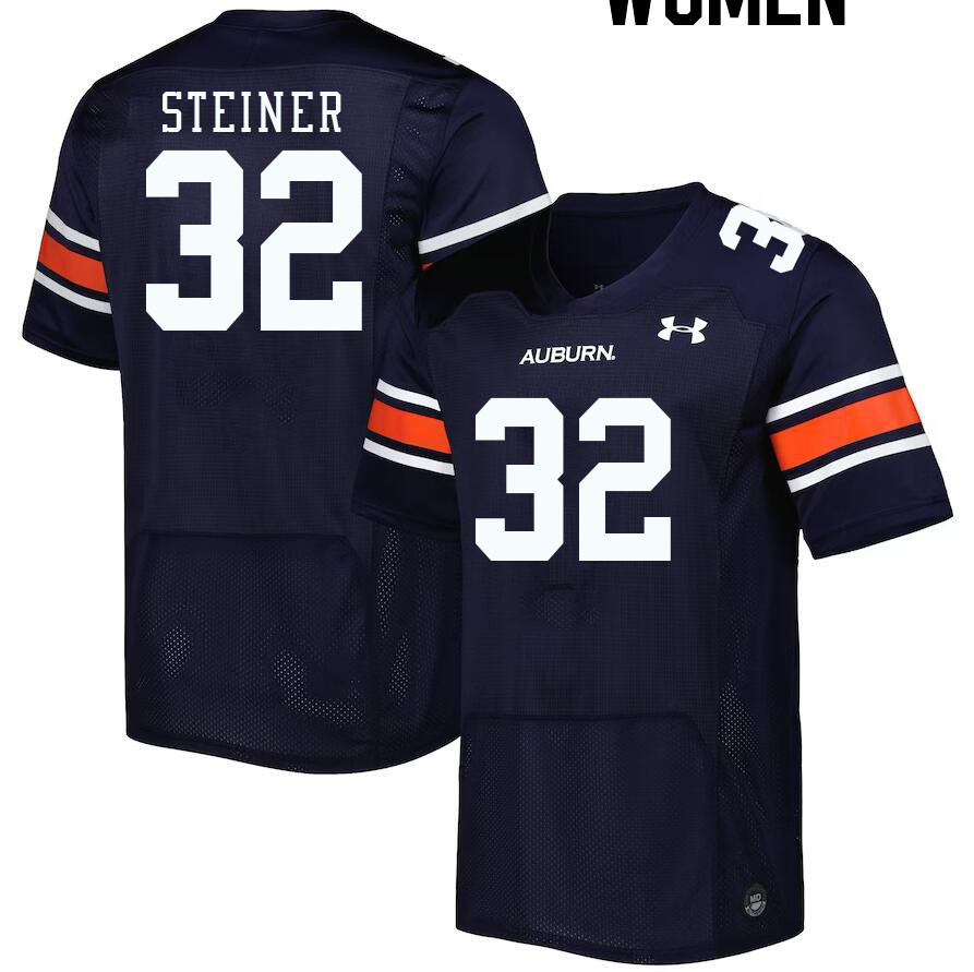 Women #32 Wesley Steiner Auburn Tigers College Football Jerseys Stitched-Navy - Click Image to Close